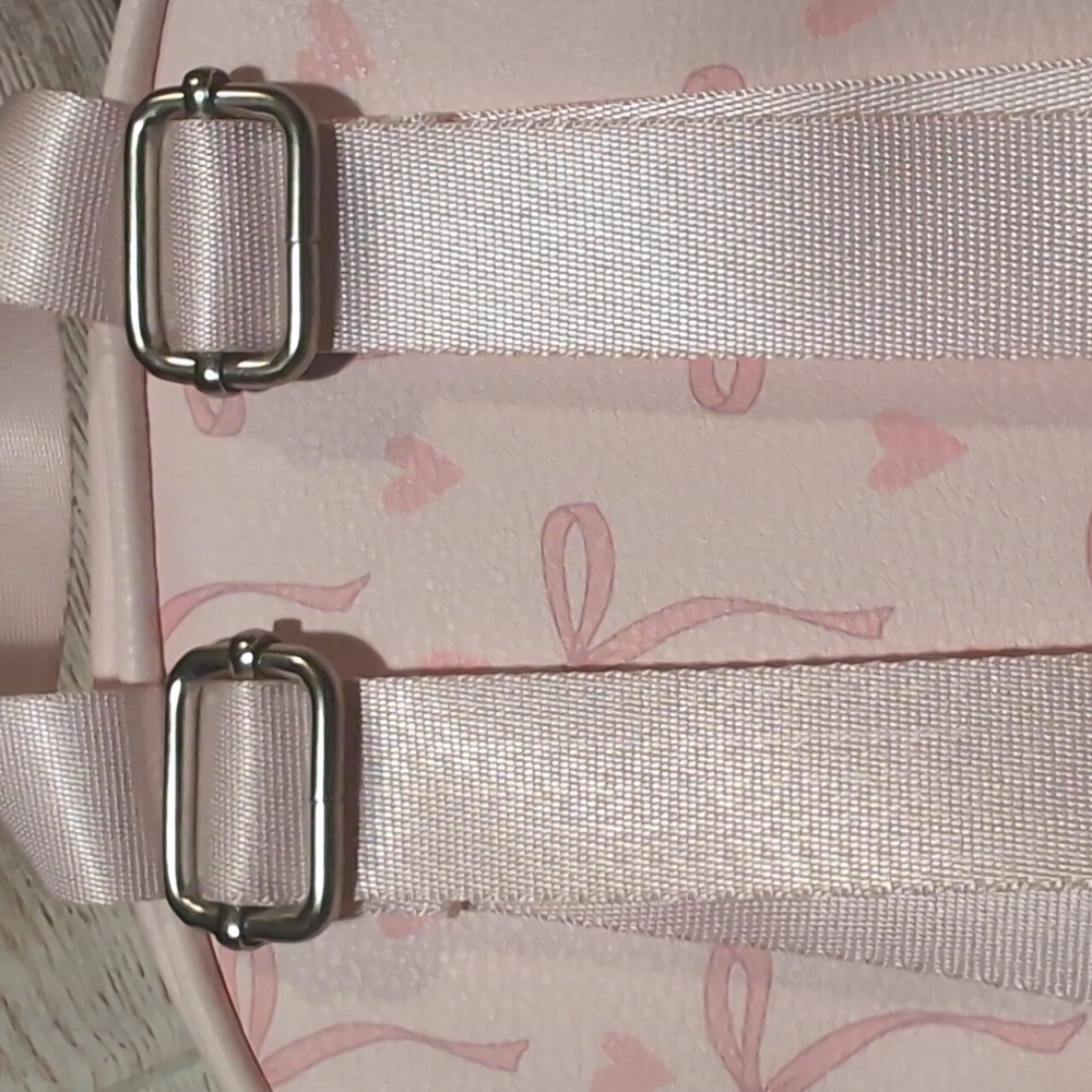 Madden Girl Pink With Bow Detail Mini Backpack & Matching Wristlet - Picture 8 of 16